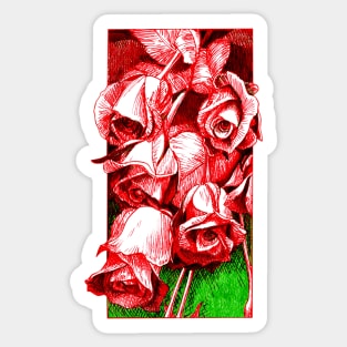 Ink Roses Tattoo Style Sticker